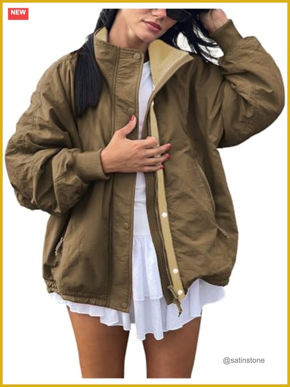 Womens Windproof Fleece Lined Lightweight Zip Front Outdoor Jacket Coat